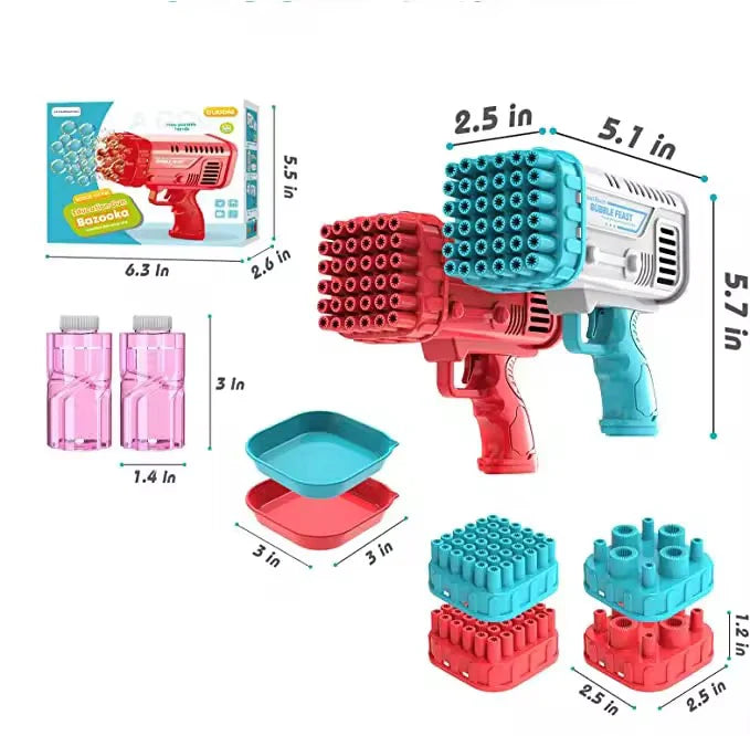 36-Hole Bubble Gun Bazooka for Kids