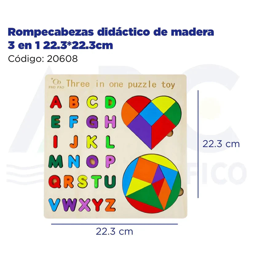 3-in-1 Wooden Puzzle Set