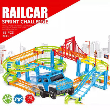 Colorful 90-Piece Jeep Track Set